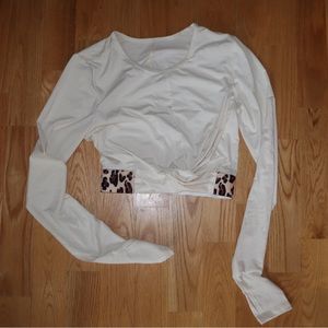 Long Sleeve and Leopard Print Fabletics Workout Shirt